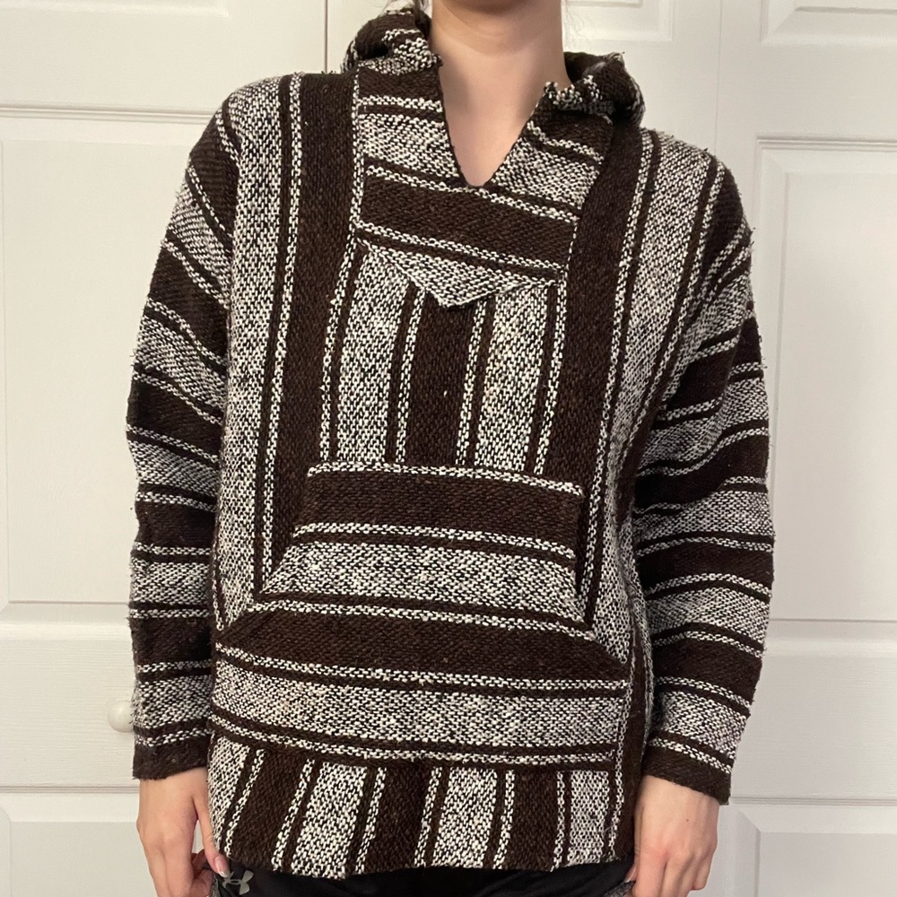 Brown and White Baja Jacket